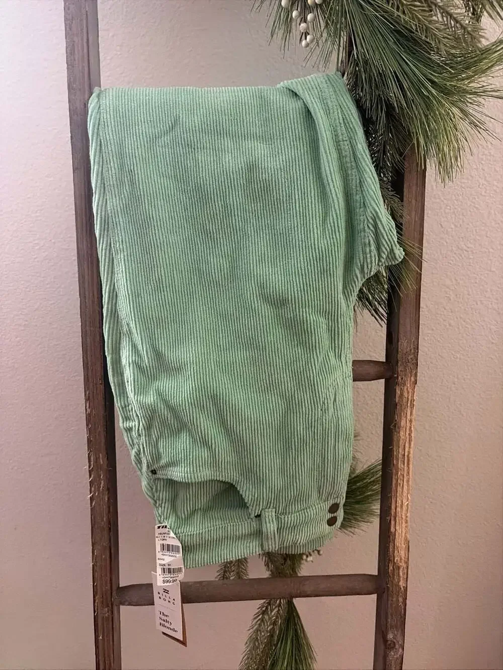 Billabong Mint Green Corduroy Trousers